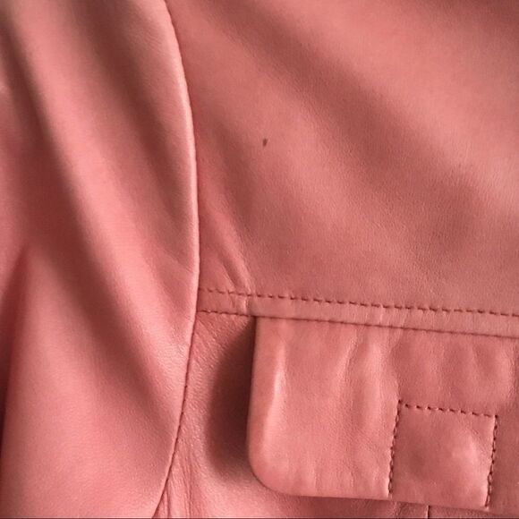 DANIER Leather Moto Biker Jacket Pink XS - Picture 11 of 16